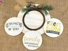 Interchangeable shiplap round sign