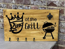 Barbecue pallet sign with hooks