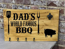 Barbecue pallet sign with hooks