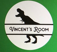 Kids 12 in round dinosaur room sign